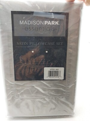 Madison Park Essentials Satin Pillowcase Set King Size Silver-image