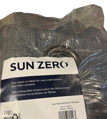 Sun Zero Lichtenberg Blackout Curtains, One Panel Pair 100x96 in Blue CC-PRT STR-image