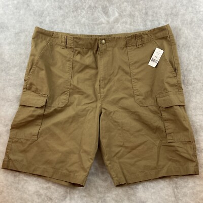Dip Brand Men’s XL 42 Khaki Cotton Flat Front Cargo Shorts-image