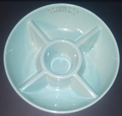 Ceramic Blue Chip and Dip XL Platter Bowl Sectional