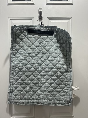 Pottery Barn Quilted Diamond  Shams Set of 2 Standard 100% Chambray Blue EC-image