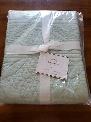 Pottery Barn Hanna Quilted euro Sham  Surf spray mint green New in package-image