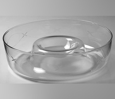 Princess House Heritage Crystal 11 Inch Large Chip and Dip Bowl Dish #401 EUC -image