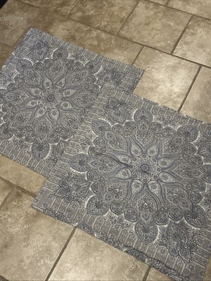 Pair Pottery Barn Vivianna Print Euro Shams Blue Print 100% Cotton 26