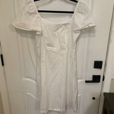 JM Studio By John Meyer Women's White Cotton Stretch Short Sleeve Dress Size 8-image