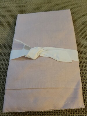 Pottery Barn Belgian Flax Linen Double Flange Standard Sham Soft Rose-image