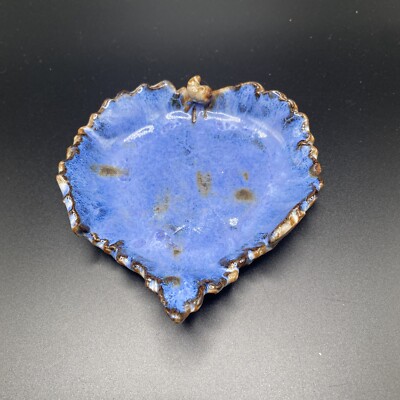 Leaf Shaped Studio Art Pottery Handmade Trinket 5