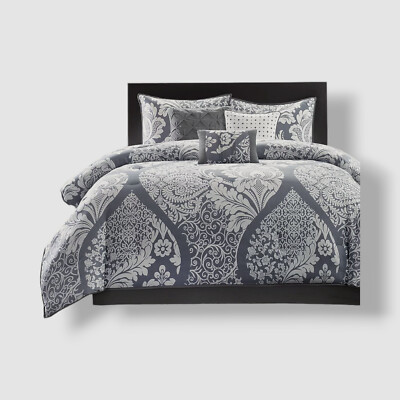Madison Park Gray Slate Vienna 7-Pc. King Comforter Set-image