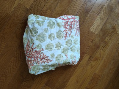 Pottery Barn Atlantic Queen Duvet Cover 2 Std Shams Florida Beach Shell Coral-image