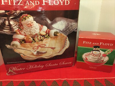 Fitz and Floyd Christmas Lot Serving Platter Large 12.5