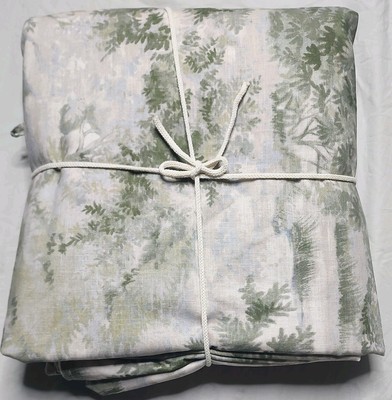 Pottery Barn Jardin Toile Duvet CV King/CaliKing Green NWOT 014-image