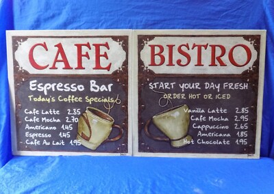 Debbie Dewitt BISTRO & CAFE Metal Signs x2 STUDIO DECOR by Michaels 12