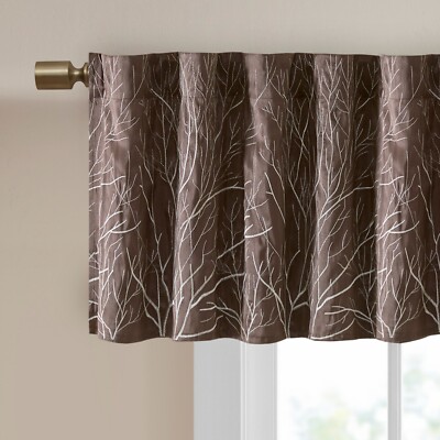 Madison Park Andora Faux Silk Embroidered Window Valance-image