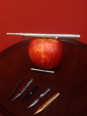 No121 Sampson Mordan London 1882 Large Propelling Dip PEN / PENCIL SOLD SILVER-image