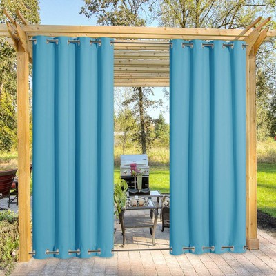Outdoor Patio Curtains Long Drapes, Versatile Thermal Insulated Top and Botto...-image