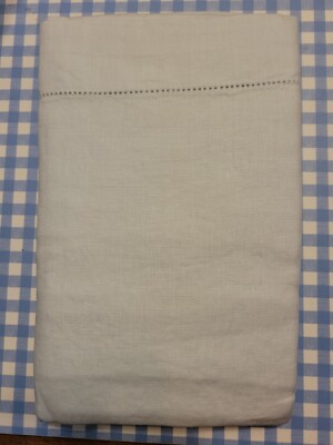 Pottery Barn BELGIAN FLAX LINEN Standard Shams Set of Two  Blue Frost-image