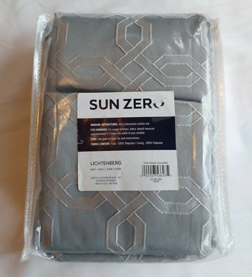 Sun Zero Grey 52 x 95 inch Dbl Row Geometric Pattern Panel-image