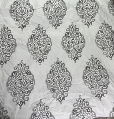 Pottery Barn Asher Medallion Percale Duvet Gray Queen/Full Organic Cotton-image