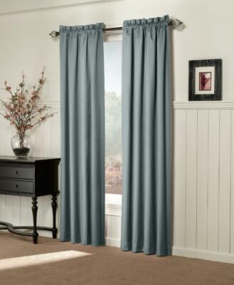 NEW SUN ZERO BRA4284MIN ALEC LINED MICROFIBER CURTAIN PANEL 42X84 MINERAL GRAY-image