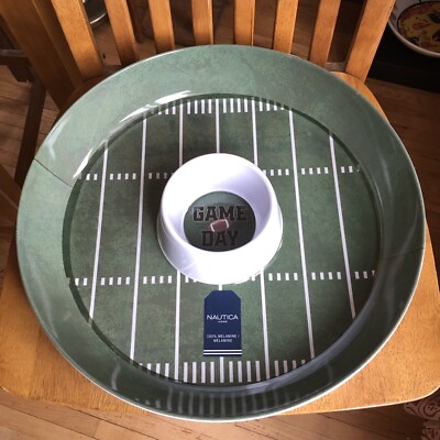 Nautica Football Stadium Game Day Chip & Dip Serving Tray Super Bowl Platter NWT-image