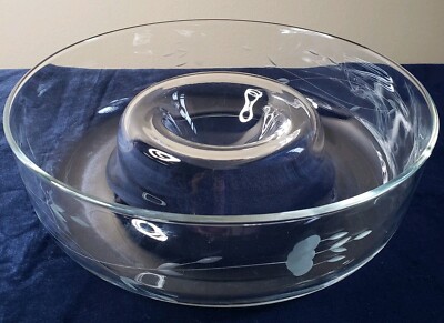 Princess House Heritage Etched Crystal Chip and Dip Large Server -image