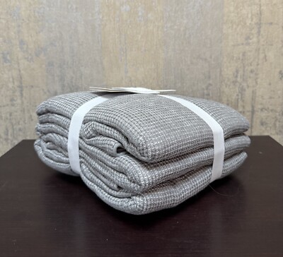 NWT Pottery Barn European Linen Cotton Waffle Weave 3 Sham 26x20-image