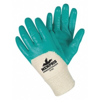 Mcr Safety 9790L Coated Gloves, Nitrile, Smooth, 3/4 Dip, 0 Abrasion Level,-image