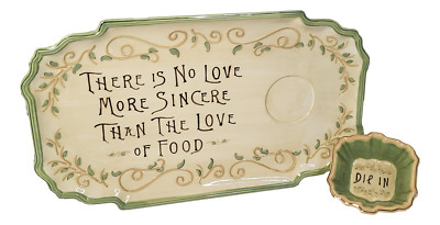 Decorative Crudites Platter w/Dip Bowl Large Serving Tray Vegetable Appetizers-image