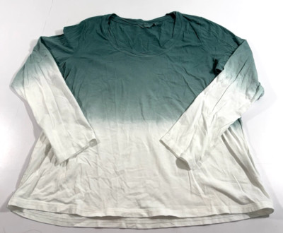 NWOT CANDACE CAMERON BURE THE OCEAN DIPPED LONG SLEEVE T-SHIRT IN TRELLIS LARGE-image