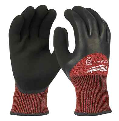 12 Pair - Milwaukee Insulated Work Gloves  Size - Large  Latex Dipped Nylon Red-image