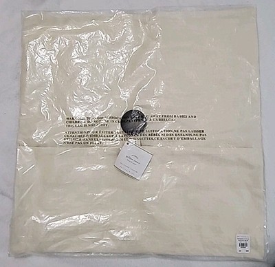 Pottery Barn Textured Pillow Cover Ivory 18 In X 18 In Brown Distressed Button-image