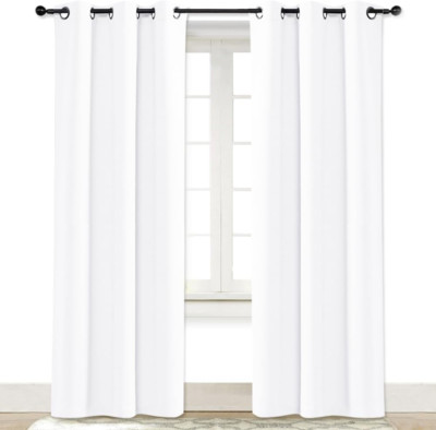 Pure White Window Curtain and Drape, 1 Panel, 42 by 84, Easy Care Solid Thermal-image