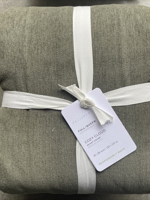 Pottery Barn Cozy Cloud Full/Queen F/Q Duvet - Loden - NEW-image