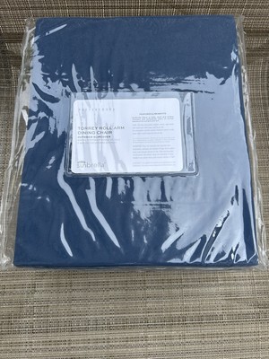 Pottery Barn Torrey Roll Arm Dining Chair Outdoor Slipcover  Set Of 4 Blue White-image