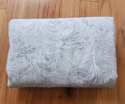 Pottery Barn King Duvet Cover White Grey Swirl Abstract Percale Organic Cotton -image