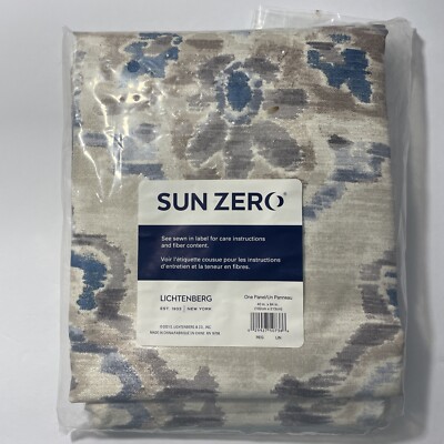 NEW Sun Zero Darkening Floral Linen Watercolor 1 Panel Grommet Curtain 40x84-image