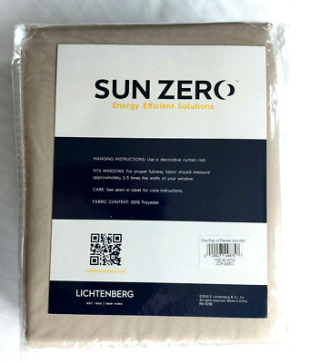 Sun Zero Emory Energy Efficient One Pair of Rod Pocket Panels Stone 108 x 95 in.-image