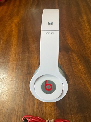 Rare Vintage Beats By Dr Dre Monster Solo HD Headphones (White and Red)-image
