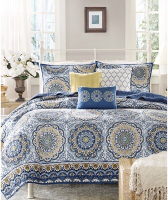 Madison Park Tangiers Medallion 6 Piece 2-In-1 Duvet Set Size Full/Queen-image
