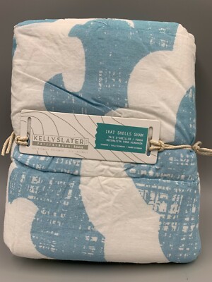 Pottery Barn Teen Kelly Slater Organic Ikat Shells Sham Std Blue Multi #G154-image