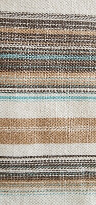 POTTERY BARN CREAM/BROWN/BLUE STRIPED THICK COTTON BED SHAM 20