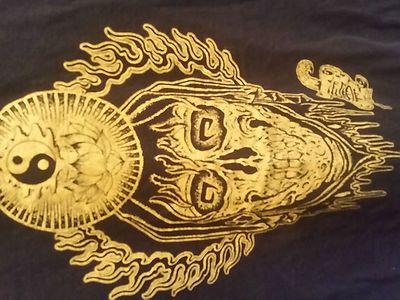 VTG Rare Dipping Zombie Skull EST Ying Yang Metal Band Graphic T-Shirt (XL)-image