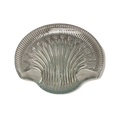 Clam Shell Shaped Serving Platter Clear Glass 10.5