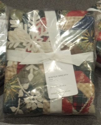 New Pottery Barn Winter Wreath Euro Sham - Lowest Buy-It-Now Price!  3 Available-image