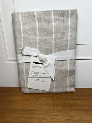 Pottery Barn Belgian Flax Linen Striped Sham Standard Flax-image