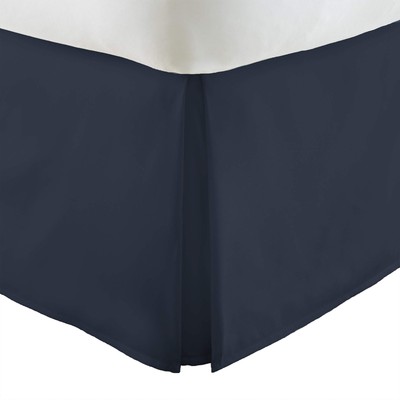 IEH-BEDSKIRT-Twin-Navy Home Collection Pleated Bed Skirt, Twin, Navy-image