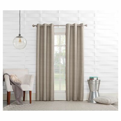 Haverhill Thermal Linen Curtain Panel - Sun Zero 40 x 84 Linen Beige-image