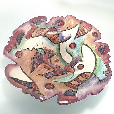 Harris Cies Art Studio Bowl Abstract People Profiles Signed 2000 17