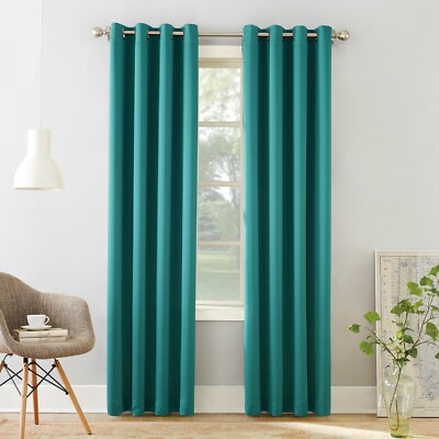 Sun Zero Cooper Thermal Insulated Room Darkening Grommet Curtain Panel SET OF 2-image