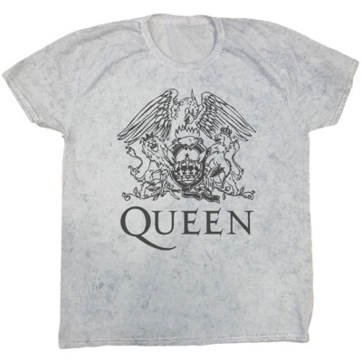 Queen-Freddie Mercury- Crest- Dip Dye - White t-shirt-image